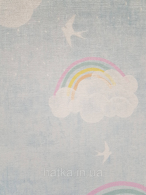 Обои винил на флизелине AS Creation Mia and Paul 0.53х10 детские радуга птички тучки облака белые на голубом Киев - изображение 2