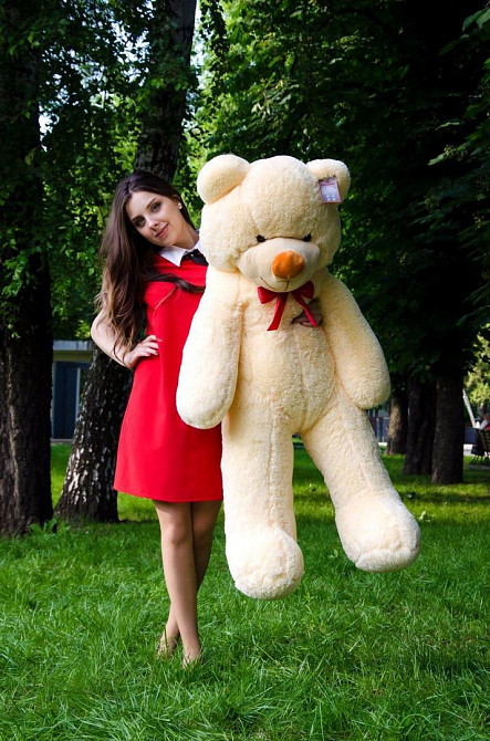 М'яка  іграшка подарунок на 8 березня плюшевий ведмедик,  плюшевий ведмедик Рафаель 140 см Персиковий Тернопіль - фото 1