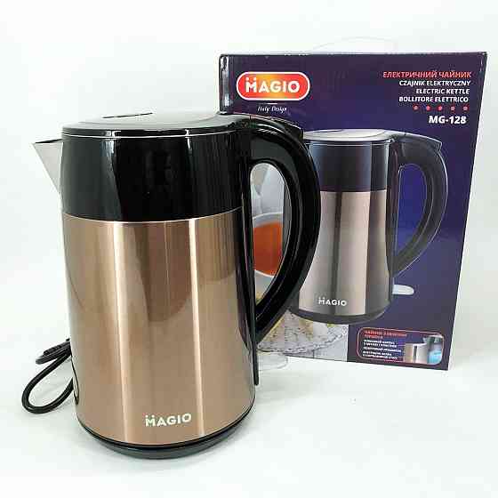 Чайники на підставці MAGIO MG-128 1.8 л 1850 Вт, Хороший електрочайник для дому, Електрочайник сталь WU-77 Івано-Франківськ