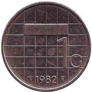 Монета 1 гульден. 1982 рік, Нідерланди. Полтава
