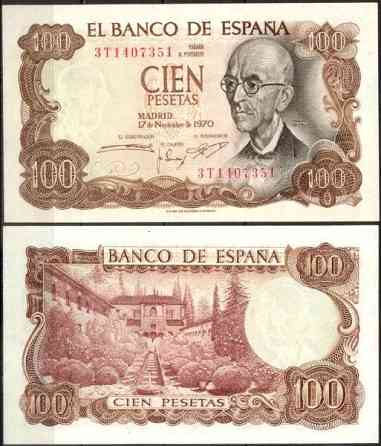 Іспанія / Spain 100 Peset 1970 Pick 152 UNC Полтава