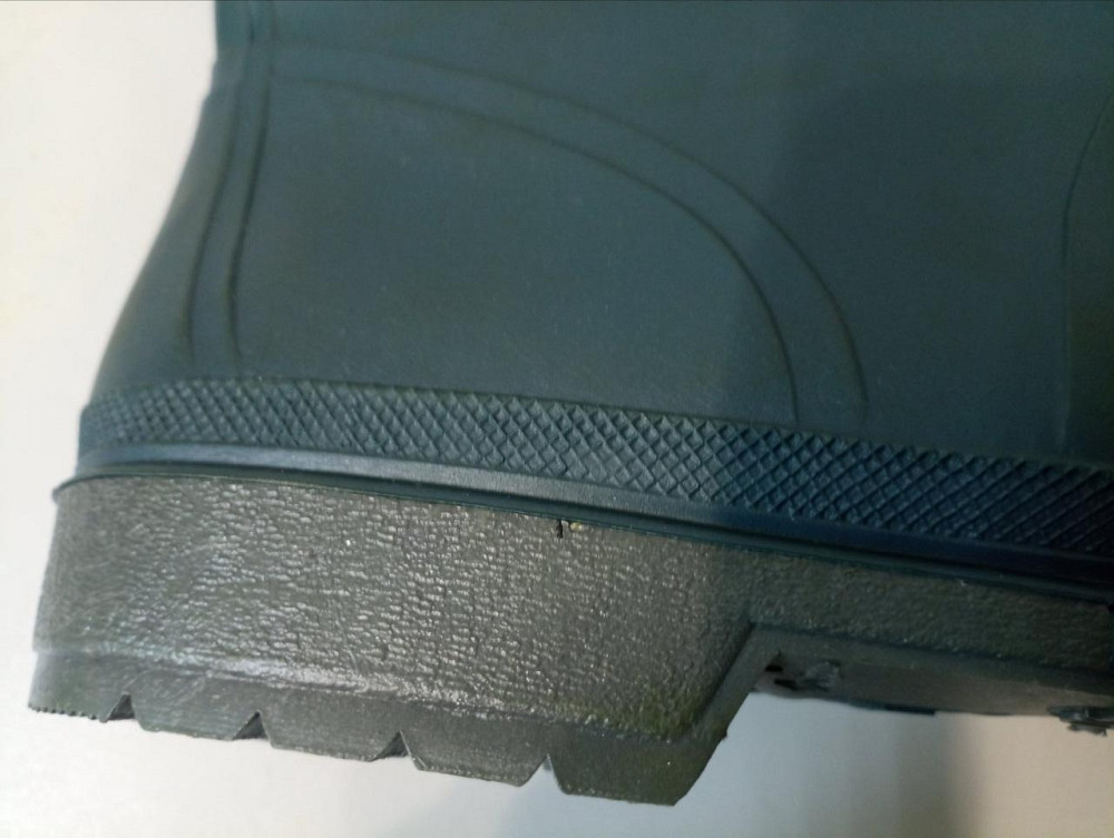 Чоботи гумові жіночі ПВХ сіро-синього кольору Київ - фото 6