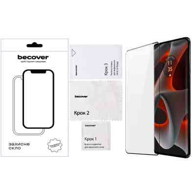 Стекло защитное BeCover Motorola Edge 50 Pro Black (712346) Винница