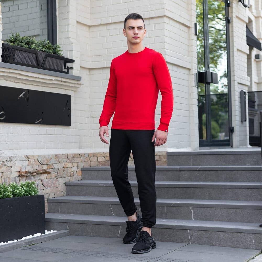 Світшот чоловічий однотонний червоний Pobedov 001 Київ - фото 3