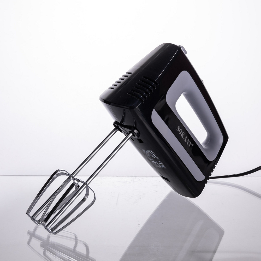 Sokany Стаціонарний міксер Sokany CX-6622 з чашею 3,5 л, 400 Вт, 5 швидкостей, 2 насадки Чорний Киев - изображение 8