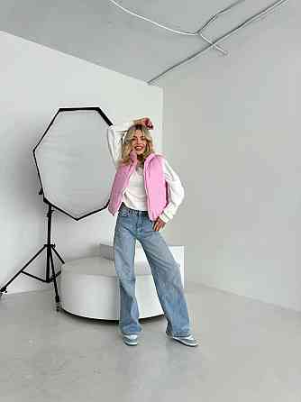 Жіноча двостороння жилетка з кулісками з боків і кишенею плащівка емі + силікон Молочний, 46/48 Одеса