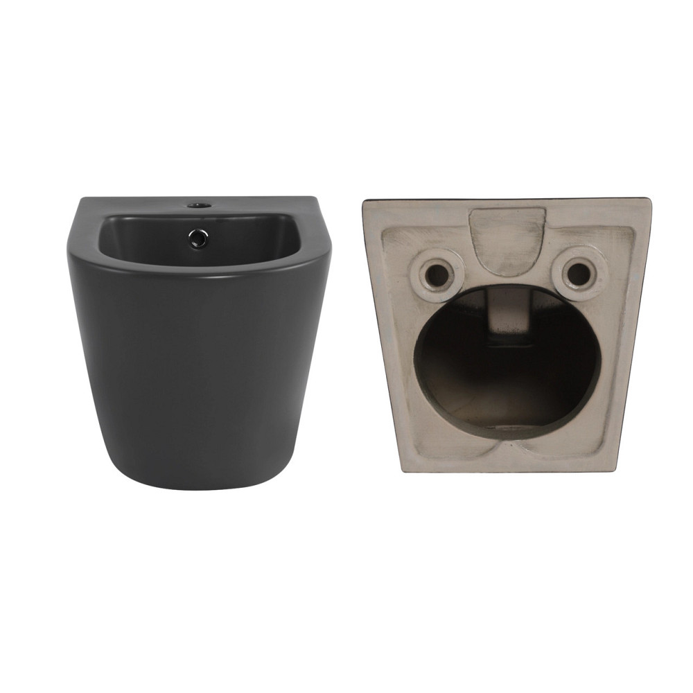 Комплект Qtap Robin Anthracite 3 в 1: унитаз подвесной Ultra Quiet + биде подвесное + раковина накладная QTROBAN49157 Киев - изображение 8