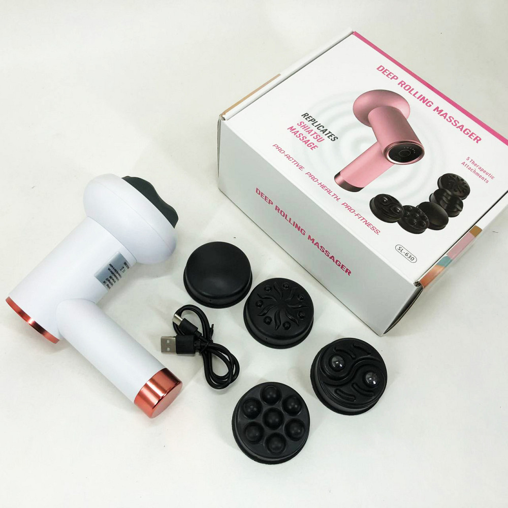 Ручной массажер для шеи и тела Deep Rolling Massager, Профессиональный массажер пистолет NA-62 Львов - изображение 14