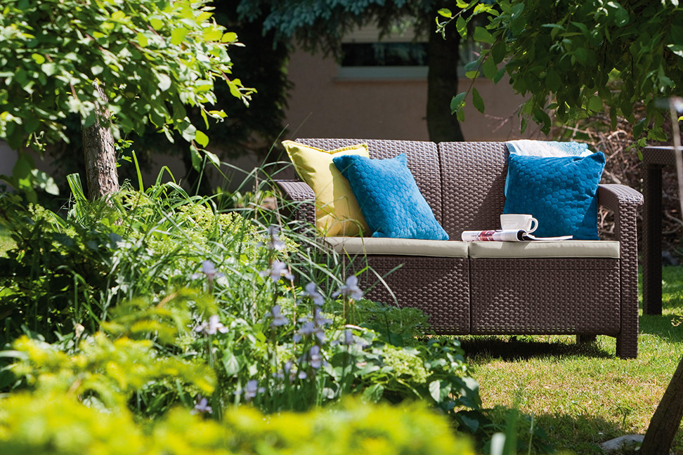 Диван пластиковий садовий Keter Corfu II Love seat, коричневий Київ - фото 11