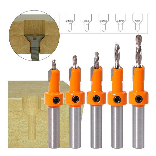 Набір свердел із зенківкою 5 шт для дерева та металу Київ - фото 11