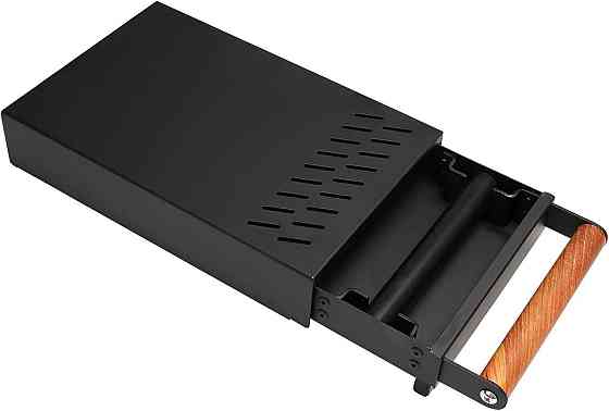 Нок-бокс DIBTSA Espresso Knock Box Drawer чорний нержавіюча сталь знімна штанга неслизьке дно контейнер для кавової гущі Київ
