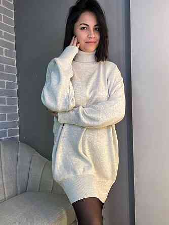 Платье женское My fashion 2024101 свитер воротник хомут оверсайз удлиненный one size, світло-бежевый Одесса