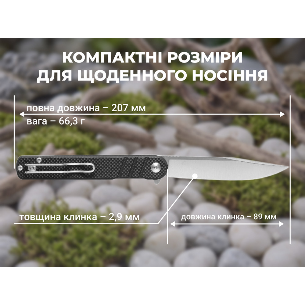 Ніж складаний туристичний Ganzo G772-BK (8.9 см) 8CR14 / G10 чорний Київ - фото 9