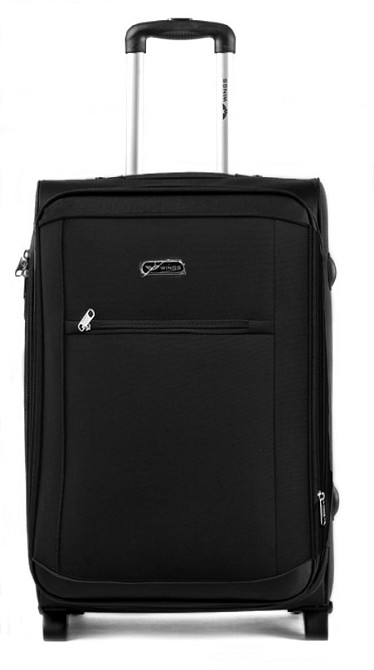 Валіза тканинна WINGS 1701 мала 55 см 2 колеса чорна Київ - фото 2