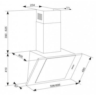Витяжка кухонна Eleyus Titan A 1200 LED SMD 90 BL Вінниця - фото 7