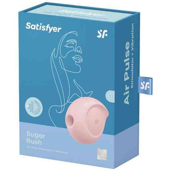 Вакуумний кліторальний стимулятор із вібрацією Satisfyer Sugar Rush Rose Sex Aura Київ