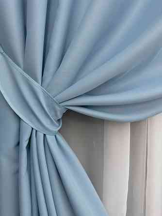 Комплект штор на люверсах VR-Textil Midnight № 1676ш 150х270 см 2 шт Блакитний (37-0199) Київ