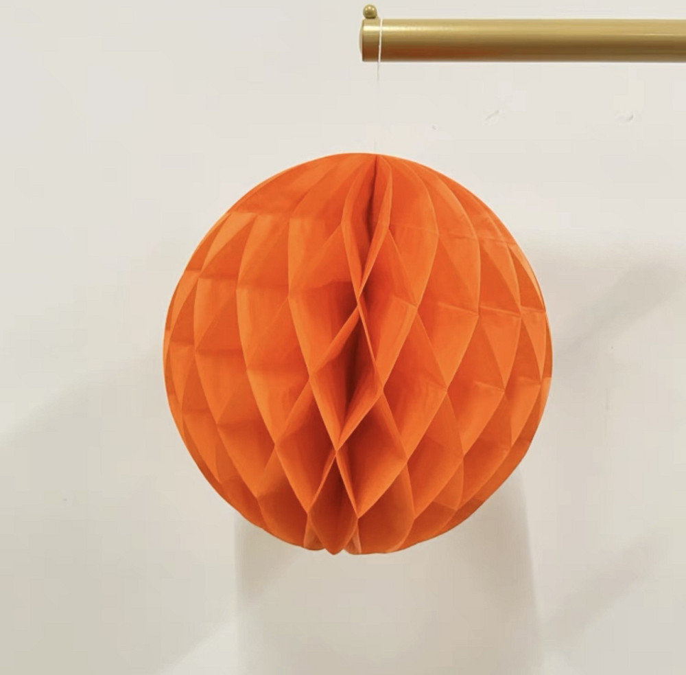 Шар соты из бумаги 30 см оранжевый Киев - изображение 2