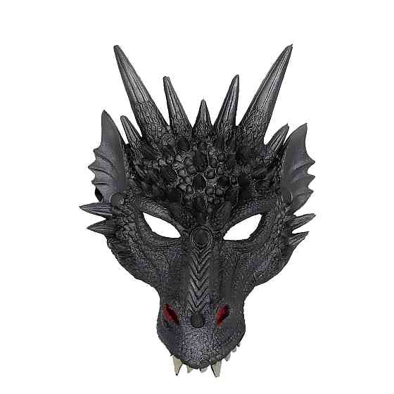 Черная маска дракона RESTEQ из полиуретановой пены, универсальная маска Dragon для взрослых и детей Киев