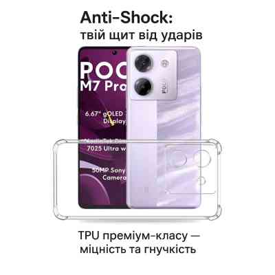 Чохол до мобільного телефона BeCover Anti-Shock Poco M7 Pro 5G Clear (713809) Вінниця