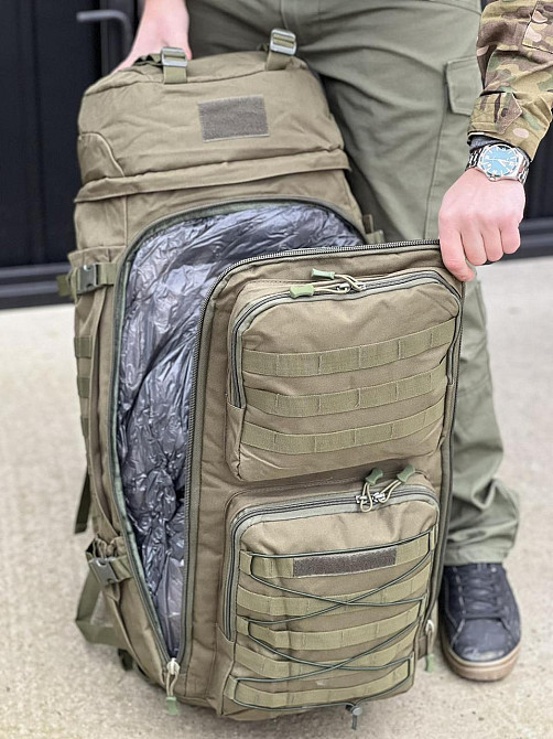 Тактичний рюкзак хакі 100 л. транспортний міцний Одеса - фото 20