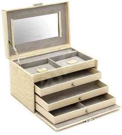 Скринька для коштовностей Friedrich Lederwaren Jolie шкіра крокодила Бежевий Київ