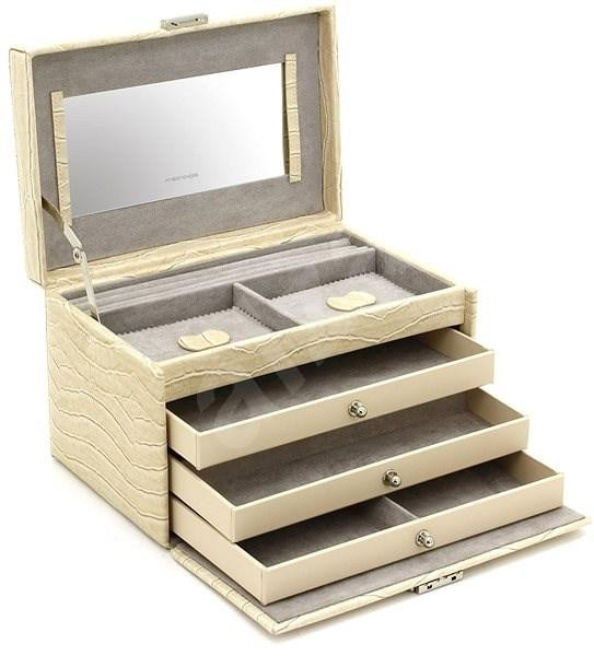 Скринька для коштовностей Friedrich Lederwaren Jolie шкіра крокодила Бежевий Київ - фото 1