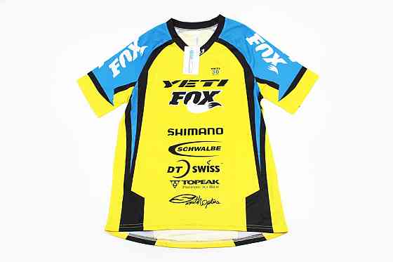 Футболка (Джерсі) чоловіча L-(Polyester 80% / Spandex 20%), короткі рукави, вільний крій, жовто-синьо-чорна, НЕ оригінал Киев