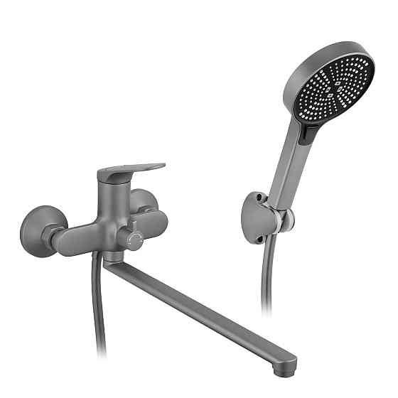 Смеситель для ванны с душевым гарнитуром Kroner KRM Linz - GRN070 серый Киев