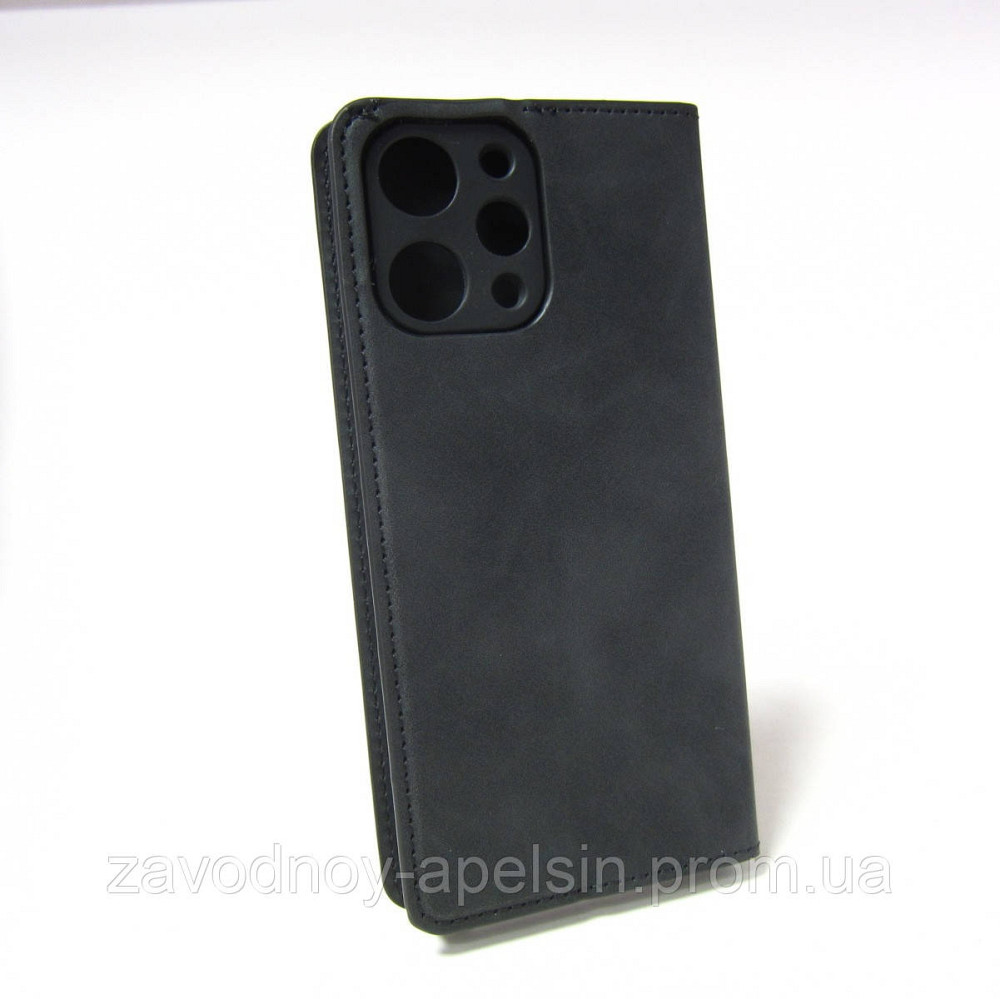 Чехол книжка Xiaomi Redmi 12 Кожаный (черный) Одесса - изображение 2