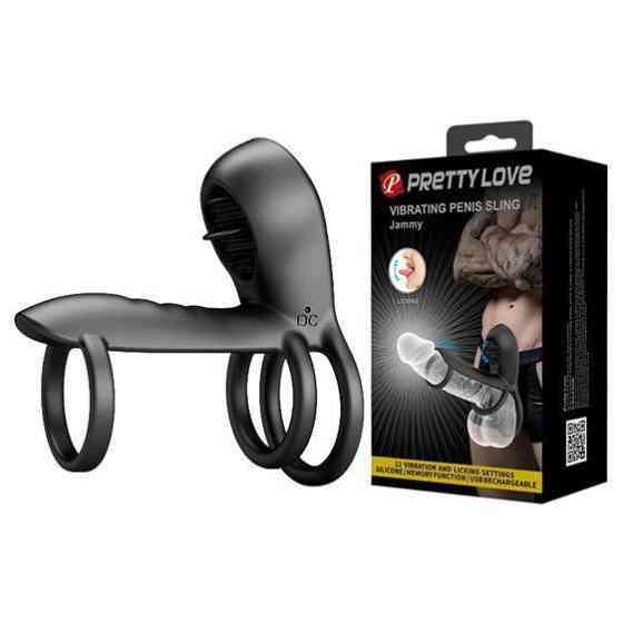 Насадка на член - Pretty Love Vibrating Penis Sling Jammy Black Sex Aura Киев