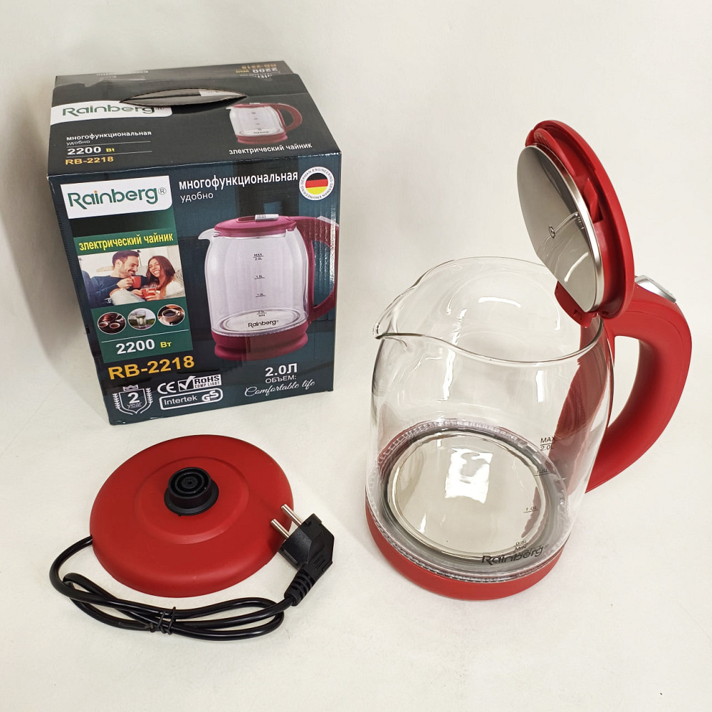 Мощный электрочайник электрический Rainberg RB-2218 3200 Вт 2л, Мощный электрический чайник для дома SZ-75 Львов - изображение 5