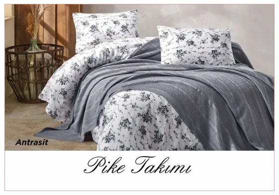 Постельное белье с вафельным покрывалом La Villa Mavi Голубой Коломия