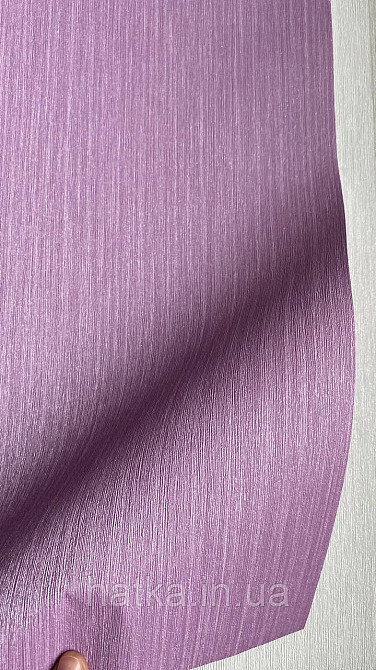Шпалери метрові вінілові на флізелін дизайнерські Erismann Elle однотонні тонка смужка під тканину бузковий Київ - фото 2