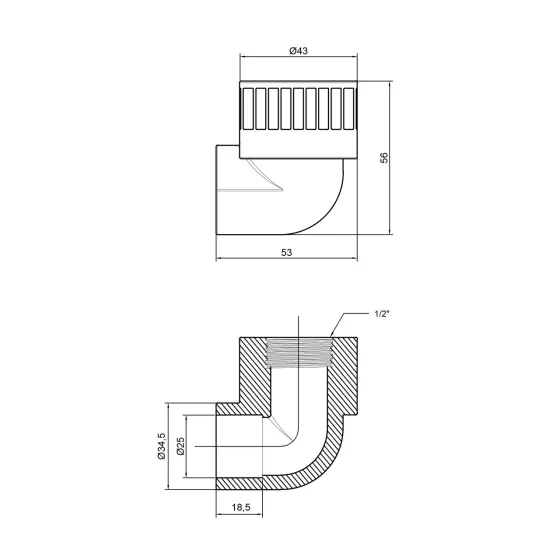 Куточок PPR Thermo Alliance 25х1/2" ВР Київ