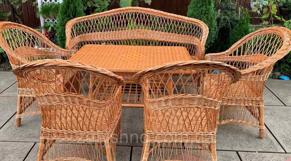 Набор плетеной мебели из лозы с диваном Киев - изображение 2