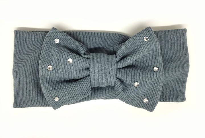 Повязка для волос с бантом серая Киев - изображение 1