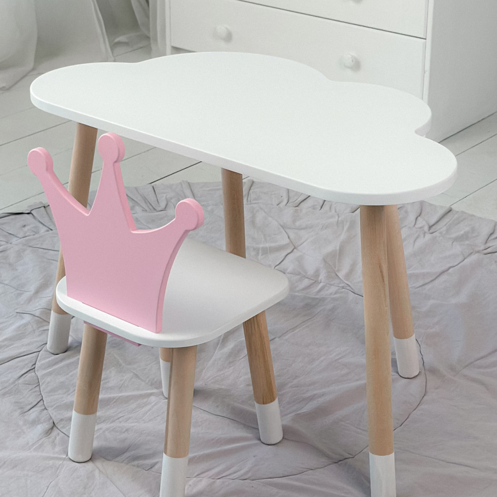 Дитячий стільчик корона 26.5х26х25см, стілець для дівчинки від 1 року, білий з фіолетовим Київ - фото 5