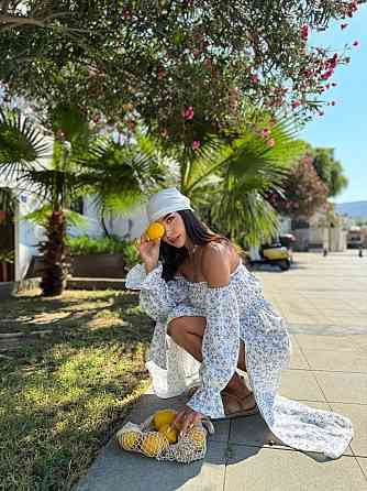 Женское летнее принтованное миди платье с разрезом натуральный муслин 46/48 Одесса