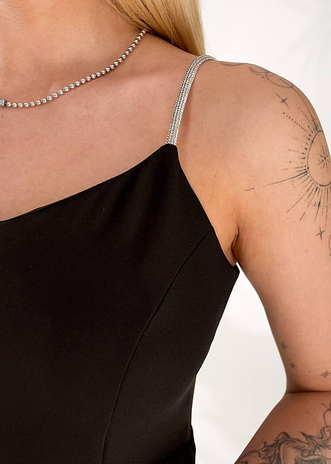 Жіноче коктейльне мініплаття зі щільної костюмки Чорний, 42 Одеса - фото 2