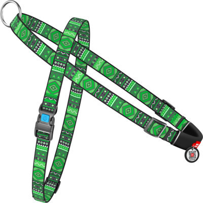 Шлея для собак WAUDOG Nylon з QR-паспортом "Етно зелений" S (5476) Вінниця - фото 1