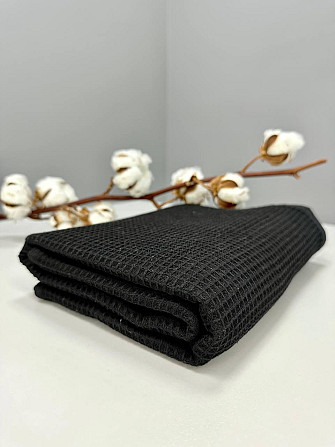 Вафельное полотенце Ideal Textile 70х140 см 240 г/м2 (56860827) Чорний Черновцы - изображение 5