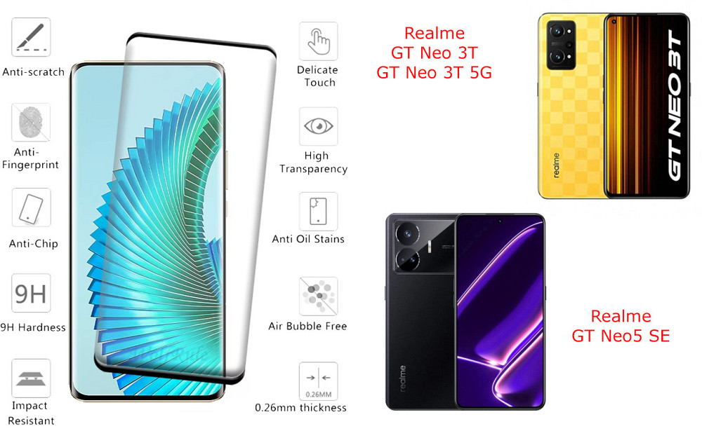 Захисне скло HyperGlass Pro для Realme GT Neo 3T, GT Neo 3T 5G, GT Neo5 SE – максимальна чутливість та захист Київ - фото 2