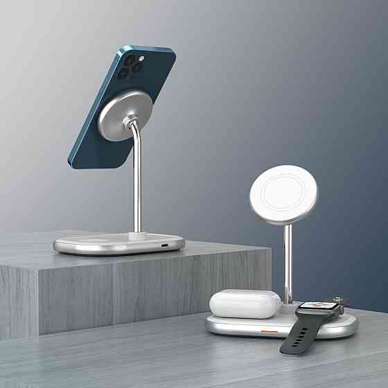 Зарядний пристрій 15W 3-in-1 Magnetic Wireless Fast Charger white Energizer Винница