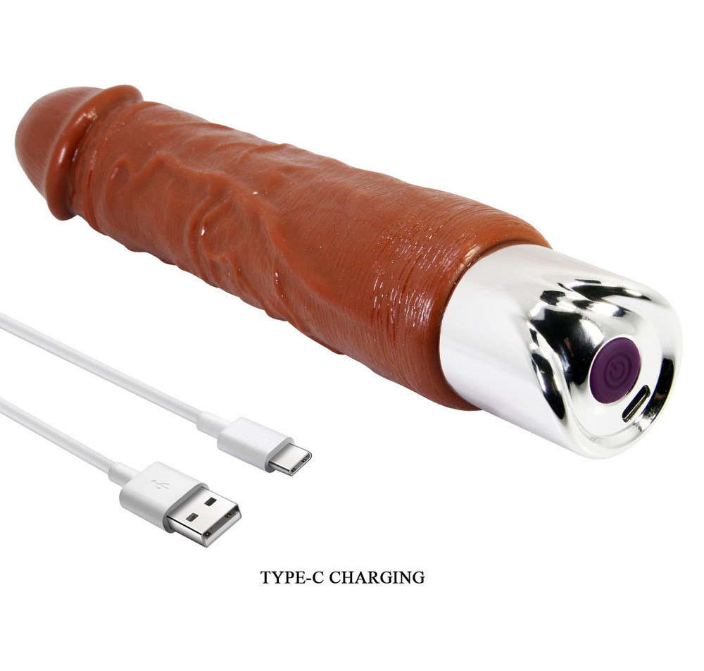 Реалістичний вібратор Pretty Love — Rufus Pro Realistic Vibrating Dildo Brown, BW-500082DC Sex Aura Київ - фото 8