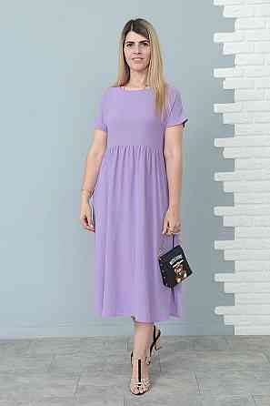 Літня сукня міді вільного крою "Ordinary" оптом | Батал Лавандовий, 50-52 Київ