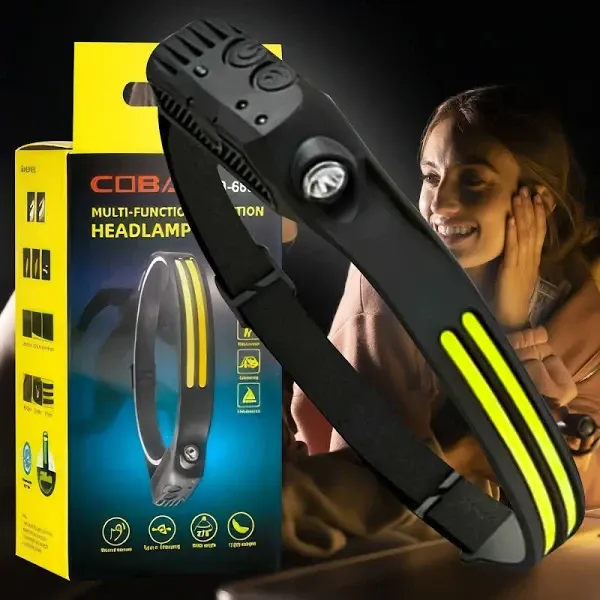 Налобний ліхтар COBA CB-689-3 акумуляторний з датчиком руху та червоним світлом Одеса - фото 8