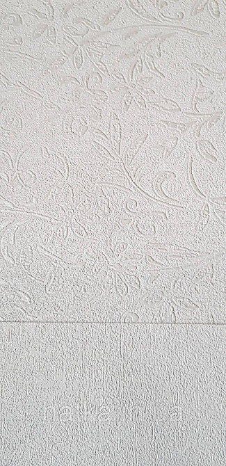 Шпалери вінілові на флізеліні Marburg Aura метрові маленькі квіти білі сріблясті структурні Київ - фото 3