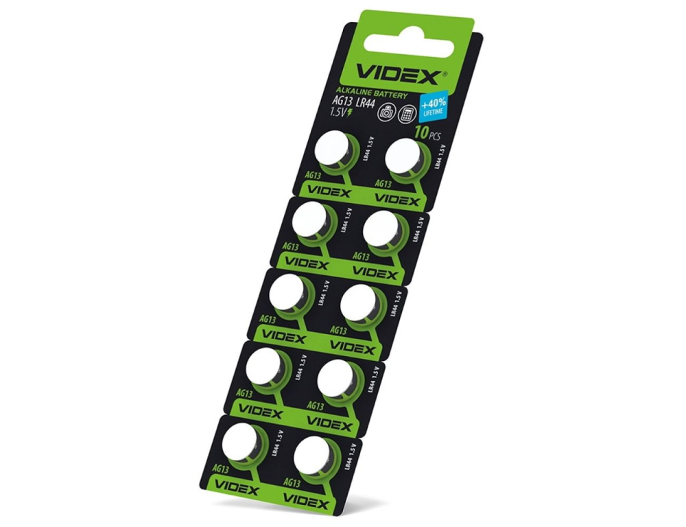 Батарейки AG13 A76 LR44 Videx 10шт для часов и игрушек Киев - изображение 2