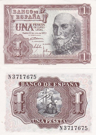 Іспанія / Spain 1 Peseta 1953 UNC Полтава - фото 1